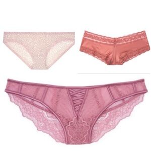 VICTORIA’S SECRET BODY BY VICTORIA SHEER LUXE LOGO MESH BIKINI PANTY BUNDLE XL